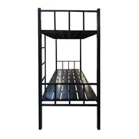 Cadre de lit portable moderne en acier avec finition en métal noir pour chambre à coucher, hôtel, école ou appartement