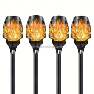 Solar Flame Touch Yard Lawn Decoration Lamp Light Pathway Ground Landscape Waterproof LED Torch Solar Garden Light Outdoor Flame