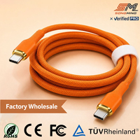 Câble de charge rapide USB Type-C vers C 60W 100W PD 20V 5A OEM en cuivre pur tressé en nylon avec puce E-marker pour iOS et ordinateur
