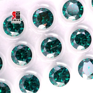 Baifu Jewelry คุณภาพสูงหลวมทรงกลมสีเขียวเข้ม moissanite - Product Image 2