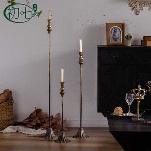 European Style Floor Candlestick Iron <b>Tall</b> <b>Candle</b> Holder Home Decoration Wabi Sabi Design - Product Image 2