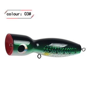Señuelo de madera tipo Popper de 120g y 175mm para pesca en agua salada desde embarcación. - Product Image 3