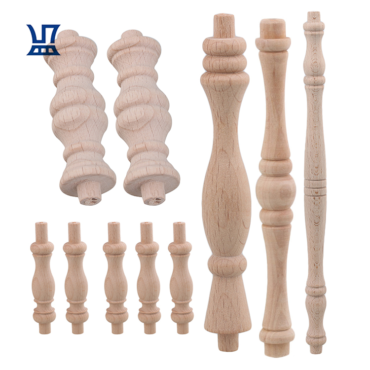 BQLZR Free Sample Low MOQ Turned Wooden Dowel Rods Wood Baluster Spindle