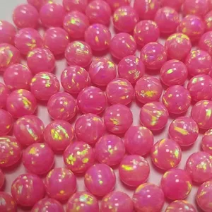 YZ manufacture custom ethiopian opal gemstone polished ball fire synthetic opal beads