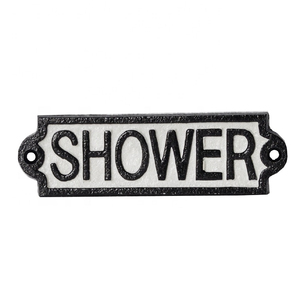 SHOWER SIGN CAST IRON METAL WALL DECOR - Product Image 1