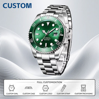 Maßgefertigte Uhren MOQ 50 Stück Herren Automatikuhren 43mm Zifferblatt Mechanische Armbanduhr Wasserdicht Automatisches Datum Leuchtende Zeiger OEM-Unterstützung