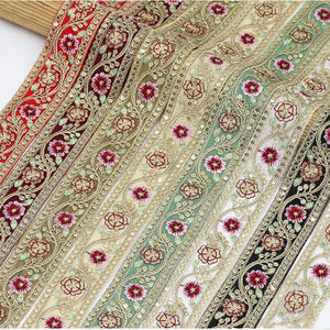 Ruban de broderie florale multicolore, garniture en dentelle, ruban d'accessoire de couture ethnique - Product Image 1