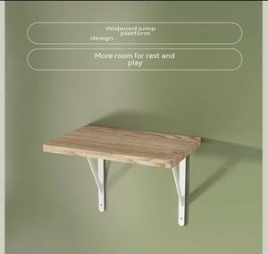 Rak Panjat Kucing Modern Klasik dari Kayu Solid yang Dipasang di Dinding dengan Tali <span class=keywords><strong>Sisal</strong></span> dan Kain Beludru 4 Tingkat Platform Lompat Kucing Tiang Garukan - Product Image 4