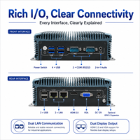 Mini PC Compacto Sin Ventilador con Doble LAN, 2 COM, USB, HD, VGA, MSATA, SATA SSD para Kiosco, Automatización, Gateway, Compatible con Windows y Linux