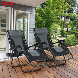 Silla Reclinable Plegable para Exteriores WOQI, Respaldo Ajustable, Muebles de Patio de Acero y Aluminio, Diseño Contemporáneo en Gris Pizarra - Product Image 3