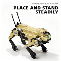 Robot Perro Lobo Mecánico Militar No Tripulado, Bloques de Construcción de Plástico ABS, Modelo Militar Educativo para Armar