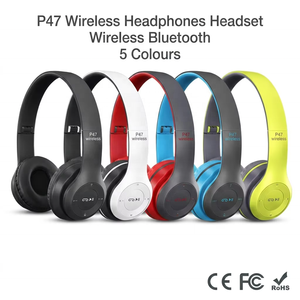 P47 Foldable Wireless Over Ear Headphones V5.4 Soft Padded Earcup Handsfree Mic Lightweight Music Headset - Product Image 1