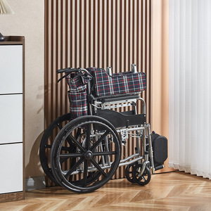 Silla de Ruedas Manual, Totalmente Reclinable, Plegable, Portátil, Sin Instalación, para Ancianos, Embarazadas y Personas con Discapacidad, Material de Acero al Carbono - Product Image 3