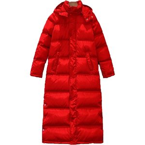 Veste longue d'hiver pour femmes, parka avec capuche amovible, coupe-vent, matelassée, manches longues, rembourrée de plumes - Product Image 2