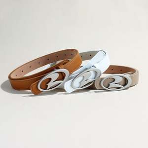 เข็มขัด2เส้นสไตล์วินเทจทำจากวัสดุ PU หัวเข็มขัดอัลลอยใช้ได้หลายโอกาสสำหรับผู้หญิงเข็มขัดสำหรับกางเกงยีนส์เครื่องประดับตามเทรนด์ - Product Image 4