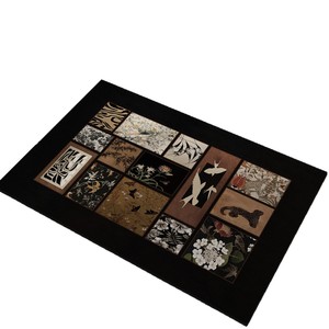 Tapis de bain rectangulaire en terre de diatomée, style rétro, animaux, plantes et fleurs, absorbant, pour salle de bain, entrée - Product Image 5