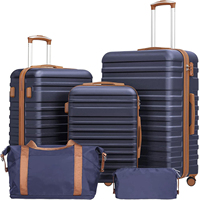 Ensembles de bagages légers avec fermeture éclair, ensembles de valises 5 pièces, sac de voyage, trousse de toilette, sacs de voyage
