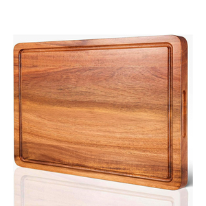 Tabla de cortar de madera de acacia gruesa de doble cara personalizada, tabla de carnicero, tabla de charcutería de madera para cocina - Product Image 1
