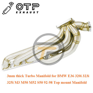 Tubo de escape OTP de 3mm de espesor, Colector de brida Tur bo T4 para B E36 <span class=keywords><strong>320i</strong></span> 323i 325i M3 <span class=keywords><strong>M50</strong></span> M52 S50 92-98, Colector de montaje superior - Product Image 4