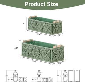 Cestas de Almacenamiento de Macramé Nonam, Cajas de Almacenamiento Tejidas para la Organización del Hogar, Estante para Tanque de Inodoro, Organizador de Gabinete, Juego de 2 Cestas - Product Image 3