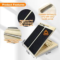Planche inclinée rectangulaire moderne et portable en bois poli pour étirement des mollets, avec inclinaison réglable, idéale pour les squats