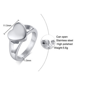 Vente en gros sur mesure urne en frêne bijoux de crémation souvenir breloque cœur gravé vierge en acier inoxydable pour hommes et femmes - Product Image 2