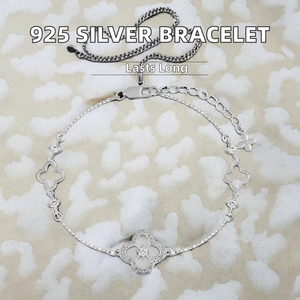 Wholesale Women's 925 Sterling Silver Rhodium Plated Custom Made Charm Heart Geometric Zircon Bracelet-Trendy Gift - Product Image 2