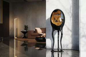 خزانة عرض فنية ، خزانة بيض حديثة ، علبة عرض من <span class=keywords><strong>Orion</strong></span> مع لوح جانبي معدني ليد ، أثاث مدخل غرفة المعيشة لتناول الطعام - Product Image 2