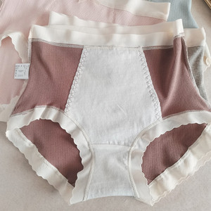 Ropa interior de algodón de cintura alta para mujer Bragas de cobertura completa Calzoncillos con estampado floral para damas - Product Image 3