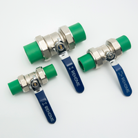 Matériaux de plomberie REHOME, fabricants de vannes PPR à clapet, raccord PPR de charge 1/2\" à 1/4\", vanne à bille PPR 25 mm, vanne d'arrêt PPR