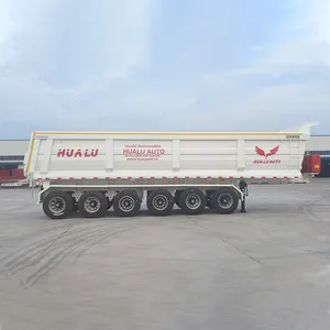 Personalizado 3 4 Ejes Heavy Duty 35 40 45 Cbm Cargo 60 Toneladas Camión volquete Extremo Trasero Dumper Semi Remolque
