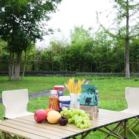 Ensemble de chaise et table pliantes en fer pour l'extérieur, mobilier de camping portable ultra léger avec design Egg Roll