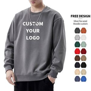 เสื้อสเวตเชิ้ตคอโอ ยูนิเซ็กซ์ ผ้าฝ้ายผสมสแปนเด็กซ์ ทอหนา 420gsm สำหรับฤดูหนาว สไตล์ลำลอง สตรีทแวร์ แขนยาว มีกระเป๋าปักลาย - Product Image 2