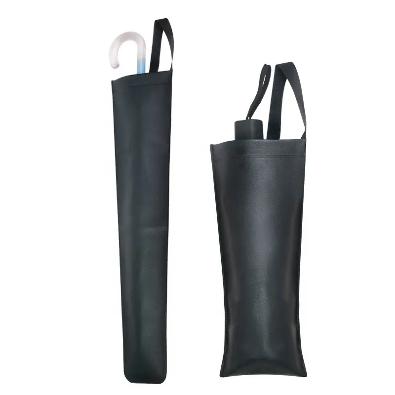 Siyah PU deri katlanabilir Organize araba oto koltuk arka şemsiye tutucu asılı uzun kısa şemsiye kapağı