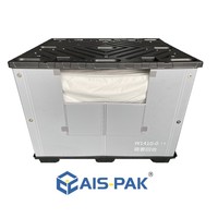 Conteneur de transport classique Akypak pliable et empilable de grande taille 1200*1000 mm avec rembourrage textile à l'intérieur pour l'emballage de pièces automobiles