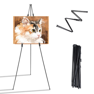 Chevalet métallique noir pliable portable pour peinture artistique et utilisation en extérieur - Product Image 1