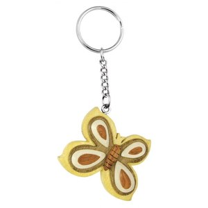 Portachiavi in legno a forma di farfalla, mini ciondolo decorativo per chiavi e borse - Product Image 1