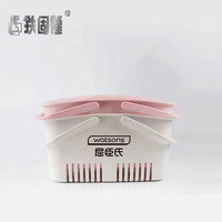 Mini Plastic Shopping Basket with Handle, Pink, Small, Cute