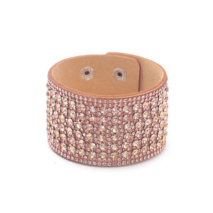 Gelang Fashion Serbaguna Lebar dengan Kancing Jepret, Bertabur Batu Rhinestone Potongan Asscher, Bahan Beludru Gaya Bohemian, Laris Manis Antar Negara - Product Image 5