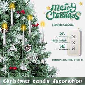 شموع عمودية بدون لهب OTHC XY-001 بلون العاج، مع وميض، تعمل بالريموت والبطارية، إضاءة <span class=keywords><strong>LED</strong></span> قابلة للتعتيم، 2700 كلفن أبيض دافئ، ضوء ثلاثي الأبعاد - Product Image 2