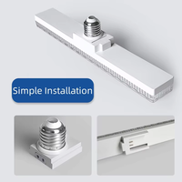 Plafonnier LED moderne à bande de cristaux longue, douille E27, ampoule à trois couleurs dimmable, lampe linéaire pour chambre à coucher