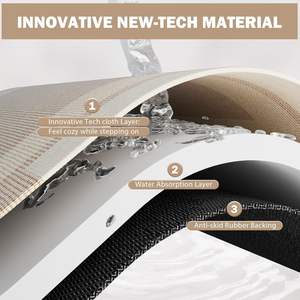 Alfombra de baño de tierra diatomeas rectangular, absorbente, antideslizante, diseño minimalista para la entrada del baño - Product Image 2