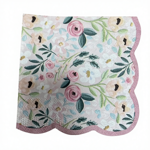 Tisu Serbet Sekali Pakai Motif Bunga Besar, Bahan Pulp Kayu Murni, Cetak Warna Hari Valentine, Pasokan Langsung Pabrik - Product Image 1