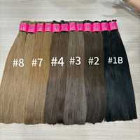 Cheveux humains russes vierges de qualité supérieure, alignés à 100 %, non traités, double épaisseur, extensions de cheveux humains pour salon