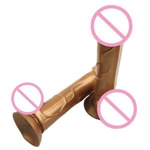 大人の女性の大人のおもちゃ卸売Gスポットシリコーンゴム膣ゴールデンペニスディルド - Product Image 5