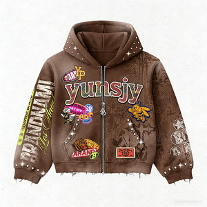 Sudaderas YSJY Streetwear Personalizadas con Efecto Desgastado y Lavado Ácido, Sin Cordones, 100% Algodón, Holgadas, con Parches Bordados, para Hombre - Product Image 5