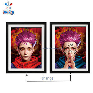 500 Designs Affiches 3D, Affiches Anime 3D, Images Lenticulaires à Effet de Déplacement en Plastique pour Offre Spéciale, Affiches Murales d'Art d'Animation en Gros - Product Image 5