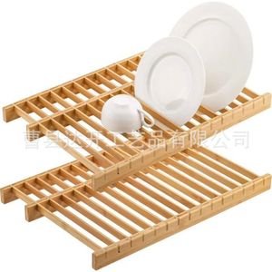 Bamboo <b>Dish</b> <b>Rack</b> Rectangular Kitchen Sink Drainer For <b>Dishes</b> Bowls Fruit Vegetables Multifunction Storage <b>Rack</b> Cao County - Product Image 3