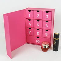 Boîte cadeau vide pour calendrier de l'avent à 12 compartiments pour bijoux, chocolats, bougies et emballages cosmétiques