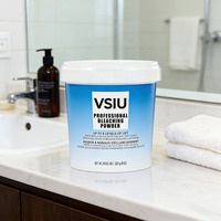 VSIU OEM Profesional Bubuk Pemutih Rambut Permanen Biru Organik Pencerah Bebas Amonia Pewarna Rambut Pemutih Rambut